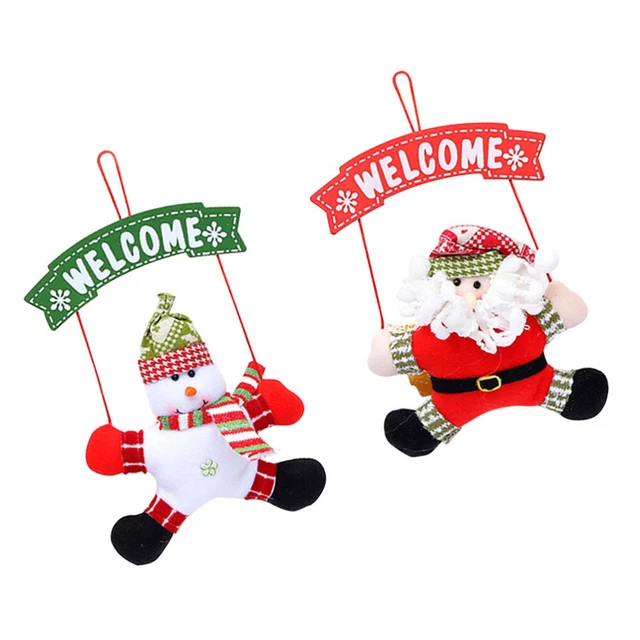 2 Pcs Signe De Bienvenue Du Père Noël Décoration Murale Cintres Porte