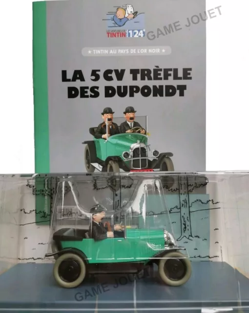 voiture Tintin 1/24 N° 27 la 5cv trèfle des Dupondt au pays de l'or noir NEUF