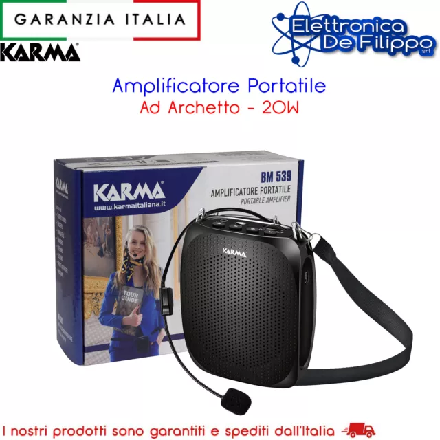 Karma BM 539 Black Amplificatore Per Voce Diffusore Portatile Microfono Archetto