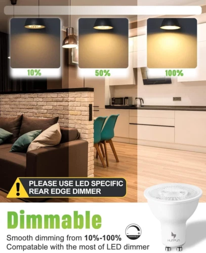 Humpun GU10 LED Glühbirnen, dimmbar warmweiß 3000K Glühbirne 5W 350LM, 50W... 2