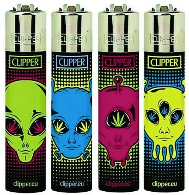Aliens Rare Clipper Lighters Funny Cool Clippers Lighter 420 Space Ganja Gas