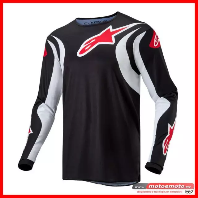 Maglia Alpinestars Moto Cross Off Road Fuoristrada Fluid Lucent Jersey  12 Nero