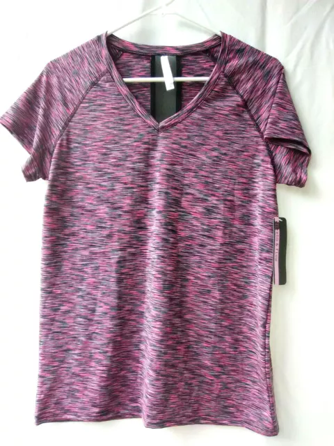 Ebb & Flow Women's Active Short Sleeve Stretch  T-shirt Top Mesh Back Size M NWT
