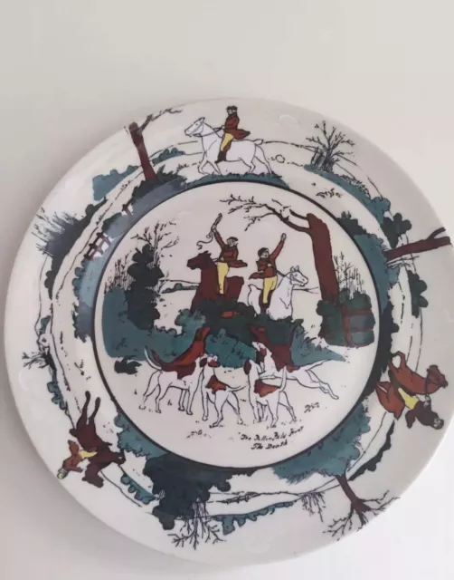 Vintage Buffalo China "Fallowfield Hunt"  The Death 8" Plate-Pristine Condition