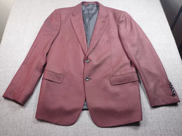 Giorgio Armani Soft Wool Cashmere Blazer Mens 52 EU 42 US Red Black Surgeon Cuff