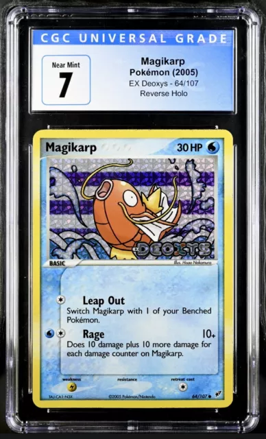 Magikarp 64/107 Reverse Holo EX Deoxys - Stamped - Pokemon Card - CGC 7