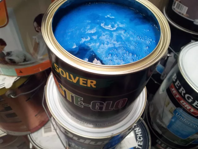 SOLVER 4 LITRE BRITE-GLO SCENIC GLOSS ACRYLIC PROCESS-BLUE colour paint