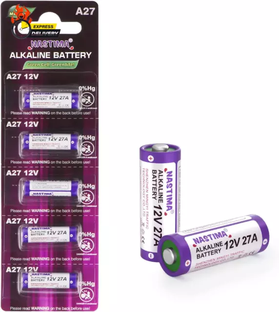 12V 27A A27 Alkaline Battery, V27A LR27A MN27 L828 12V Battery (5-Pack)