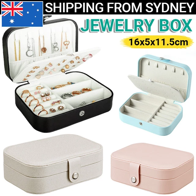 Portable Jewelry Box Leather Organizer Travel Jewellery Ornaments Storage Case A