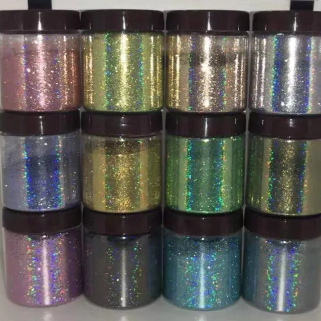 Holographic Glitter Powder Dazzling Rainbow Pigment Gel DIY Nail Art Decoration