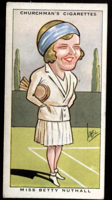 Tobacco Card, Churchman, SPORTING CELEBRITIES, 1931, Tennis, Miss B Nuthall, #46