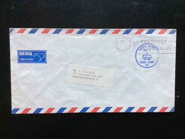 NZ 1990 General Assembly No1 Frank Stamp Fastpost Airmail Cover (NZF252)