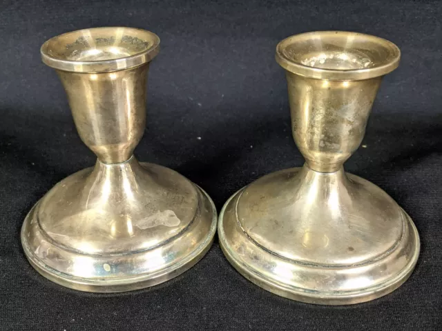 Pair of Vintage Towle Sterling Silver Candle Stick Holder Set Weighted