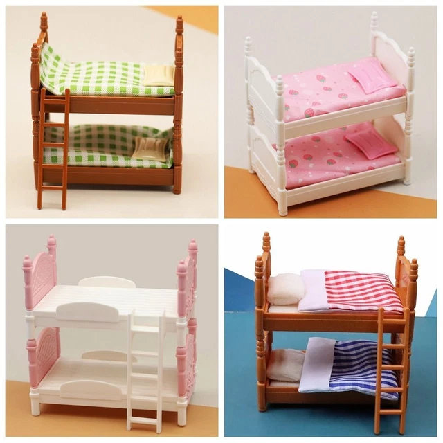 Lit double couche Modèle de scène Lits superposés Dollhouse Dortoir de poupée