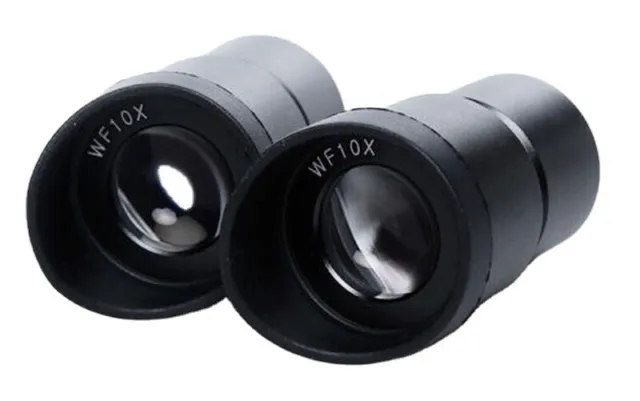 New Pair Widefield WF10X Microscope Eyepieces ACHROMATISM 30MM with Eyeguard