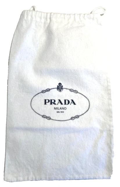 Prada Shoe Dust Bag w/ Drawstring, 12.5 in x 8 in, Flannel, Made in Italy, VGUC!