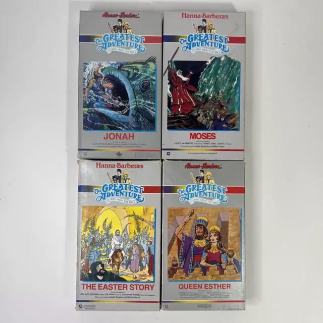 Hanna Barbera's Adventure Stories from the Bible Lot of 4 VHS Jonah Moses Easter