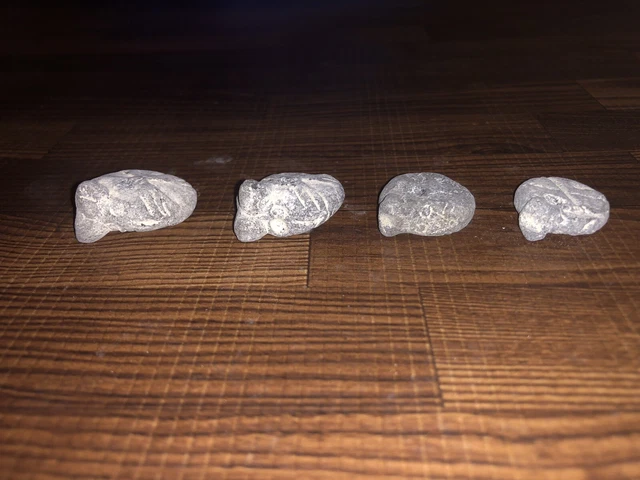 4 South American Native Taino Stone Fetish Effigy Beads / Pendants