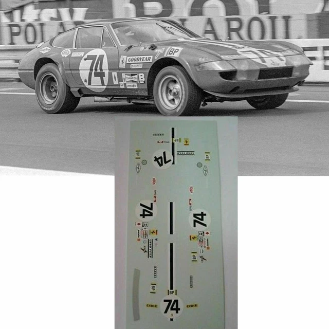Décalcomanies Ferrari 365 GTB4 Daytona Kit De 13 Pour Maquette 1 43