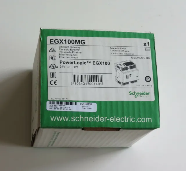 Schneider PowerLogic EGX100MG NIB EGX-100-MG PLC
