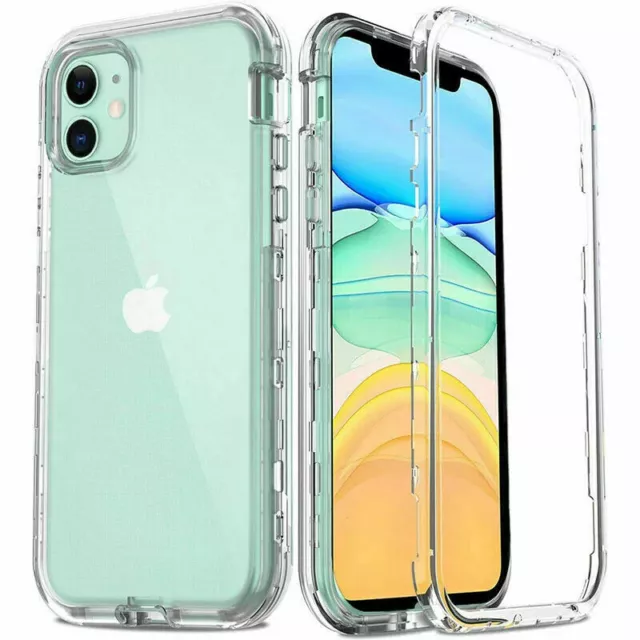 Full 360 Cover Front And Back Clear Case For iPhone 15 Pro 14 Pro Max, 14, 13,12