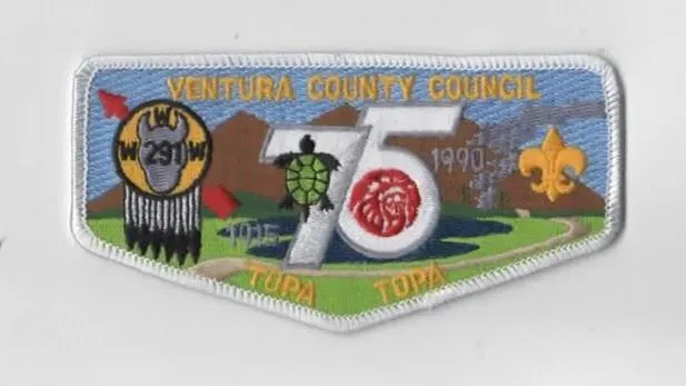 OA Topa Topa Lodge 291 1990 75th Ventura County Council WHT Bdr. Camarillo, [KY-
