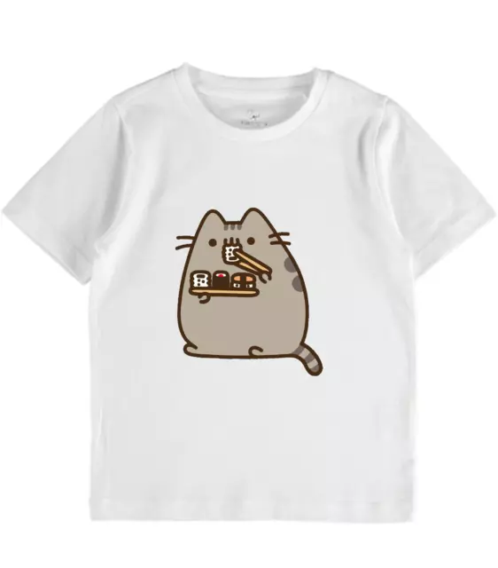 Personalised T Shirt Pusheen Hello Kitty Girls Toddler Baby Clothes Tops