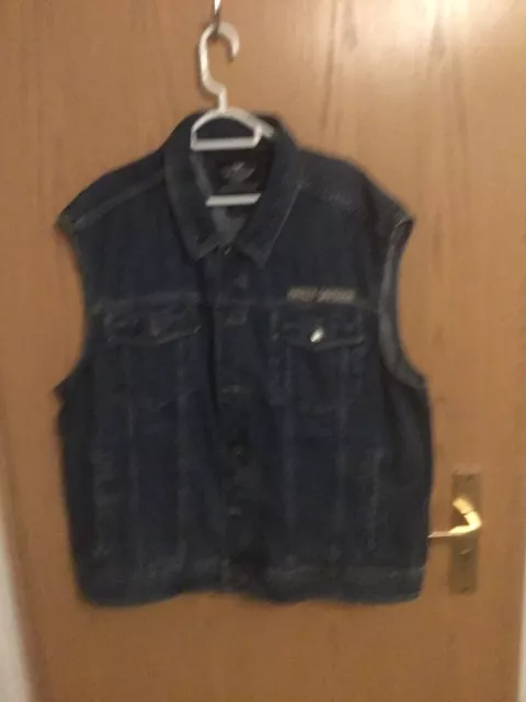 Denim Jeans Weste Kutte Biker Rocker für Harley Davidson XXL