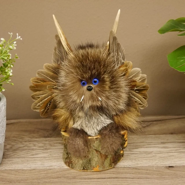 Pequeño Wolpertinger Wolpi Preparado Taxidermy Con Azul Oscuro Ojos
