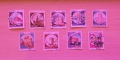 castelli d'Italia 9 francobolli 1980/81 