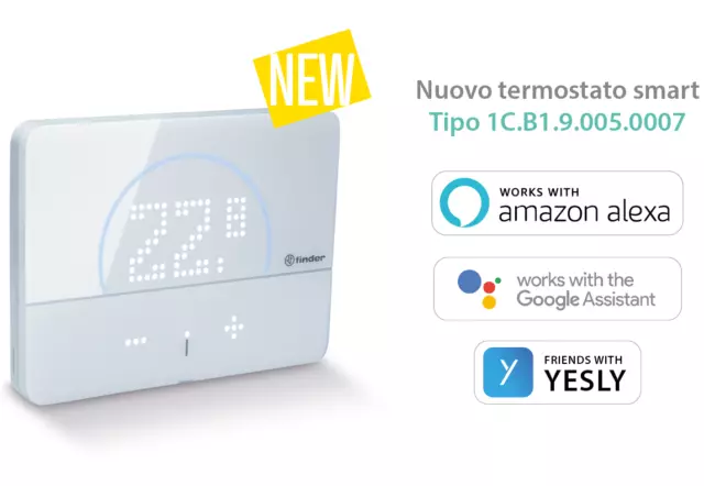 Finder Kit Termostato Smart Bliss2 Cronotermostato Con Gateway Yesly Wifi App