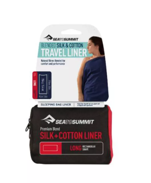 Sea To Summit Travel Silk-Cotton Sleeping Bag Liner - Navy - Long