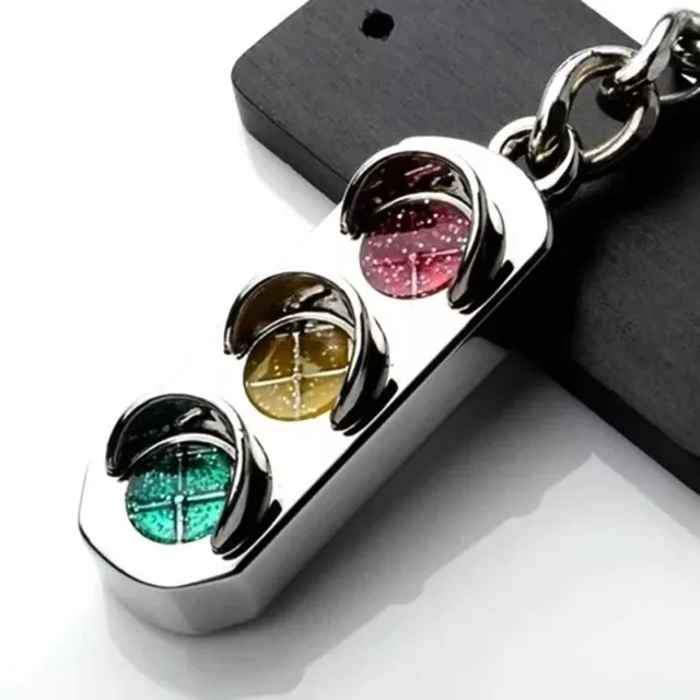 Traffic Light Keychain Colorful Charm Silver Color Key Ring Men Women Keychains