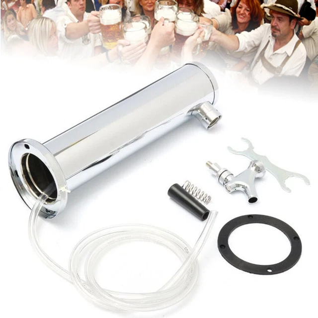 Edelstahl 3" Single Tap Einkopf-Weinsäule Fassbierturm Bierzapfanlage Silber Neu