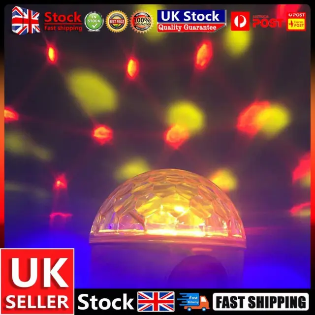 Rotating LED Night Lamp USB Disco Stage Party Ball Light (Yellow) UK