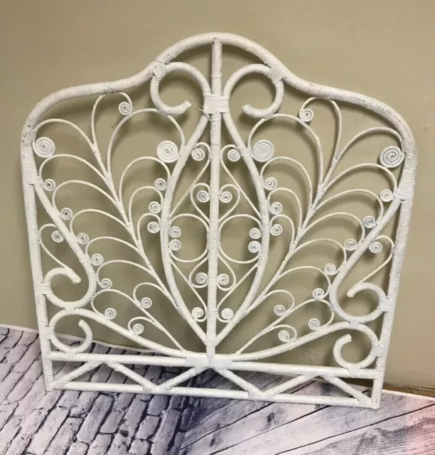 Single Twin Headboard Rattan Peacock Rattan Bohemian Boho Shabby Chic Vintage