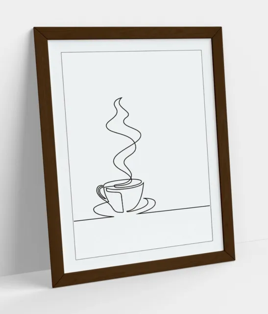 Minimalist Coffe Cup Illustration -Framed Wall Art Picture Poster Print Decor