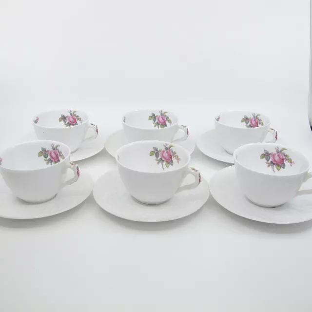 SPODE Savoy Billingsley Rose Bridal Rose Set of 6 Cups & Saucers Y2862 EXCELLENT