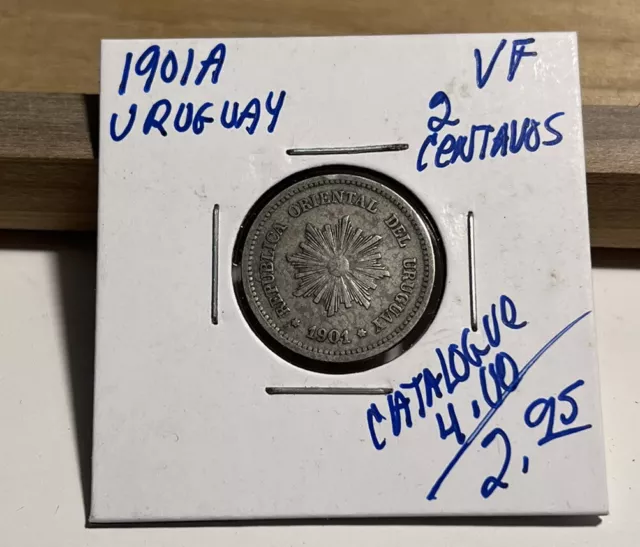 1901 A Uruguay 2 Centesimos VF (INV F)