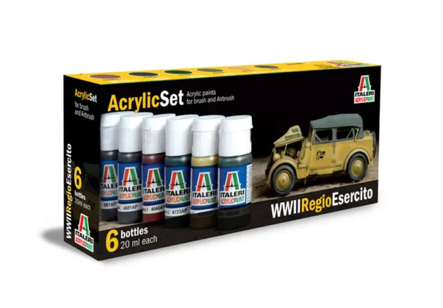 Pittura Colore Acrilico - Acrylic Colors Paint Set WWII Regio Esercito ITALERI