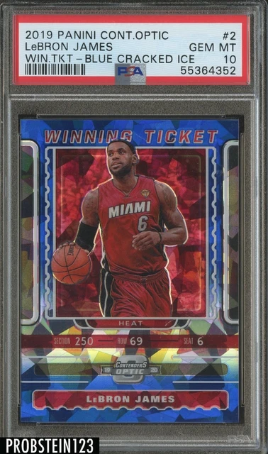 2019 Panini Contenders Optic Winning Ticket Blue Cracked Ice LeBron James PSA 10