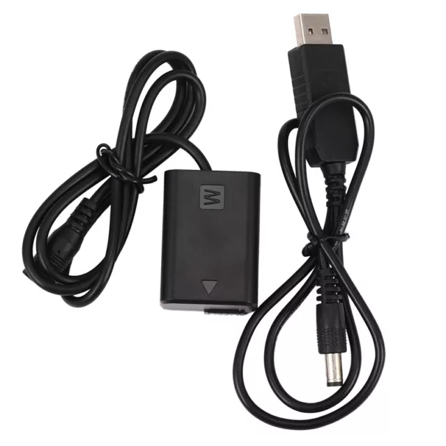 2X (Batería ficticia Np-Fw50 con banco de alimentación de CC (5V 2A) adaptador USB para A7R, A7, A