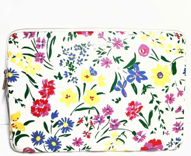 Kate Spade Staci Garden Bouquet Laptop Sleeve Cream Floral Multi-Color 15.3" NWT