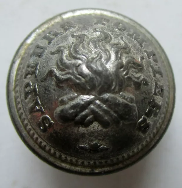 Bouton bombé métal argenté: Sapeurs Pompiers au bûcher de 19 mm