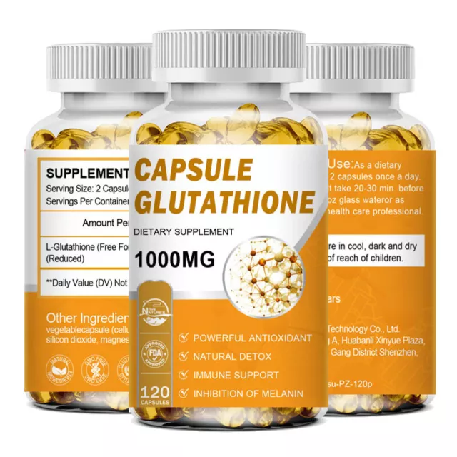 L-Glutathion 1000 mg Kapseln Lebergesundheit Starkes Antioxidans, Anti-UV
