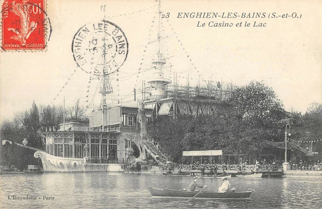 Cpa 95 Enghien Le Casino Et Le Lac
