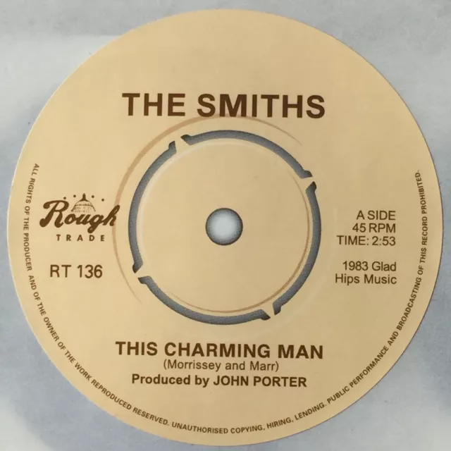 The Smiths. Record Label Vinyl Sticker. Morrissey. Rough Trade