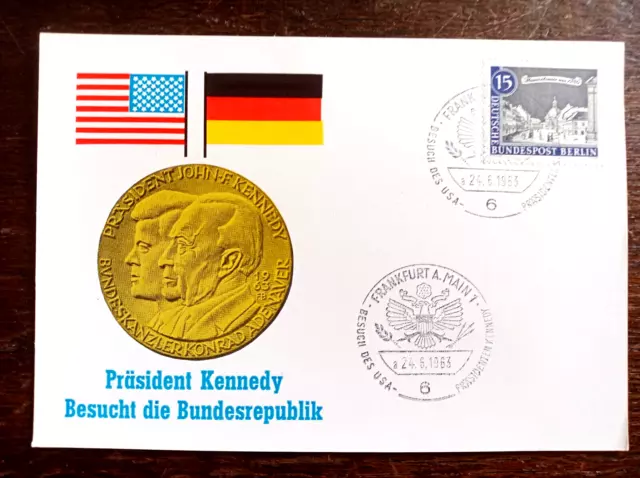 Bund BRD Präsident Kennedy Besucht die Bundesrepublik Berlin Mi-Nr. 220 1963