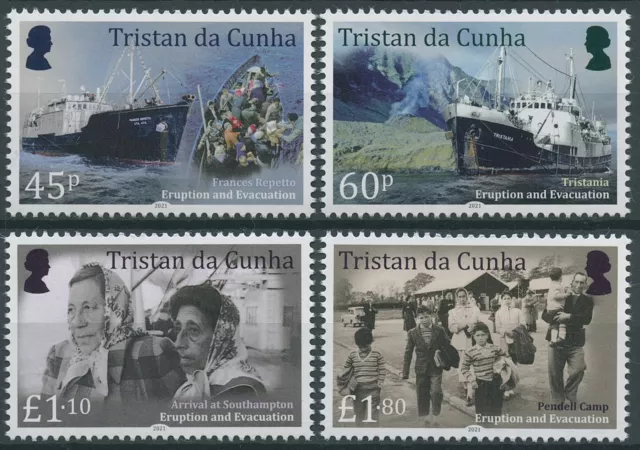 Tristan da Cunha 2021 MNH Ships Stamps Volcanoes Pt I 1961 Eruption 4v Set