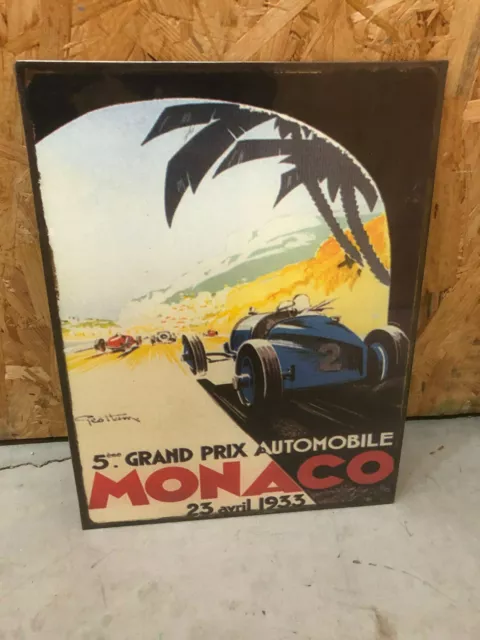 Monaco Avril 1933 *Blechschild*Reklameschild*Werbung* 26 X 35 Cm